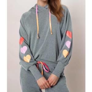 NEW PJ SALVAGE love in color hoodie in heather charcoal